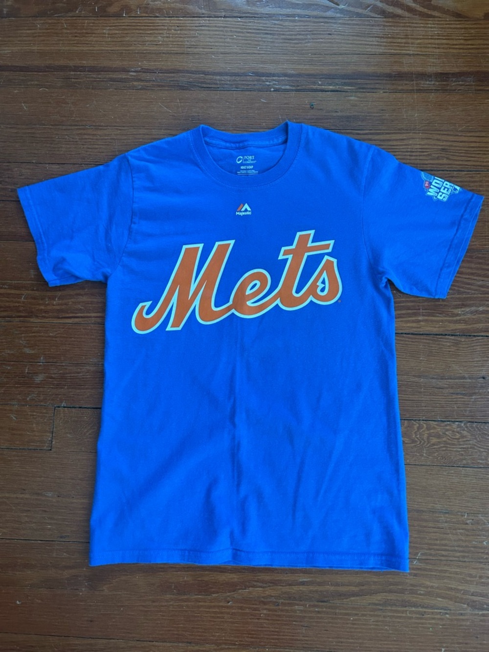 Majestic Mets Blue Orange Graphic Tee David Wright #5